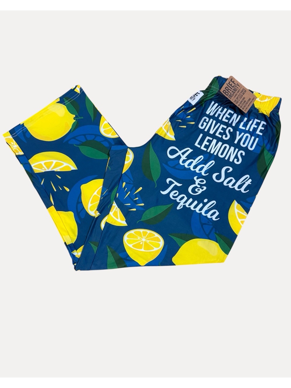 NWT Brief Insanity Graphic Tequila and Lemons Lounge Pants Size XL.